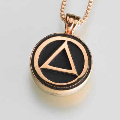 gold vermeil alcoholics anonymous serenity symbol cremation pendant necklace